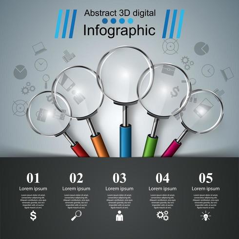 Business infographics. Loupe icon. vector