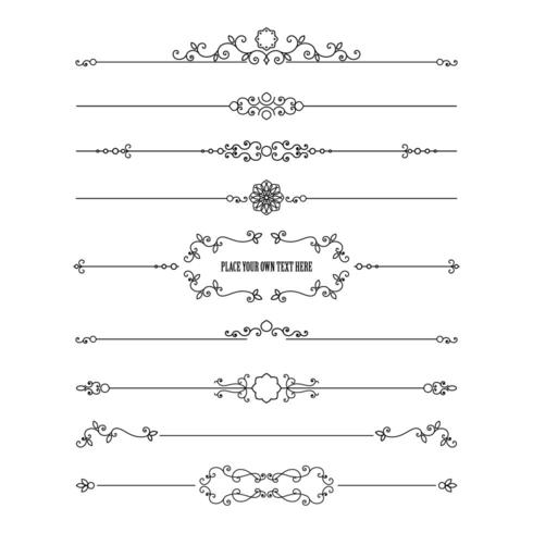 Frame and dividers set isolated on white. vector