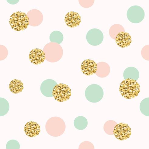 Glitter confetti polka dot seamless pattern. vector