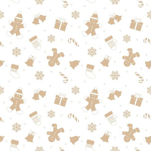 Christmas seamless pattern with gingerbread man. vector