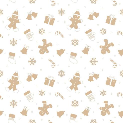 Christmas seamless pattern with gingerbread man. vector