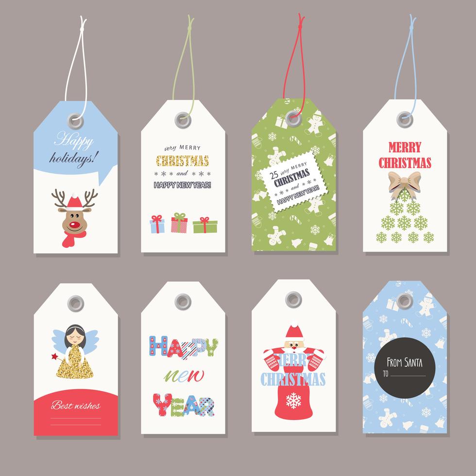 Cute Christmas labels set with glitter. 681685 Vector Art at Vecteezy