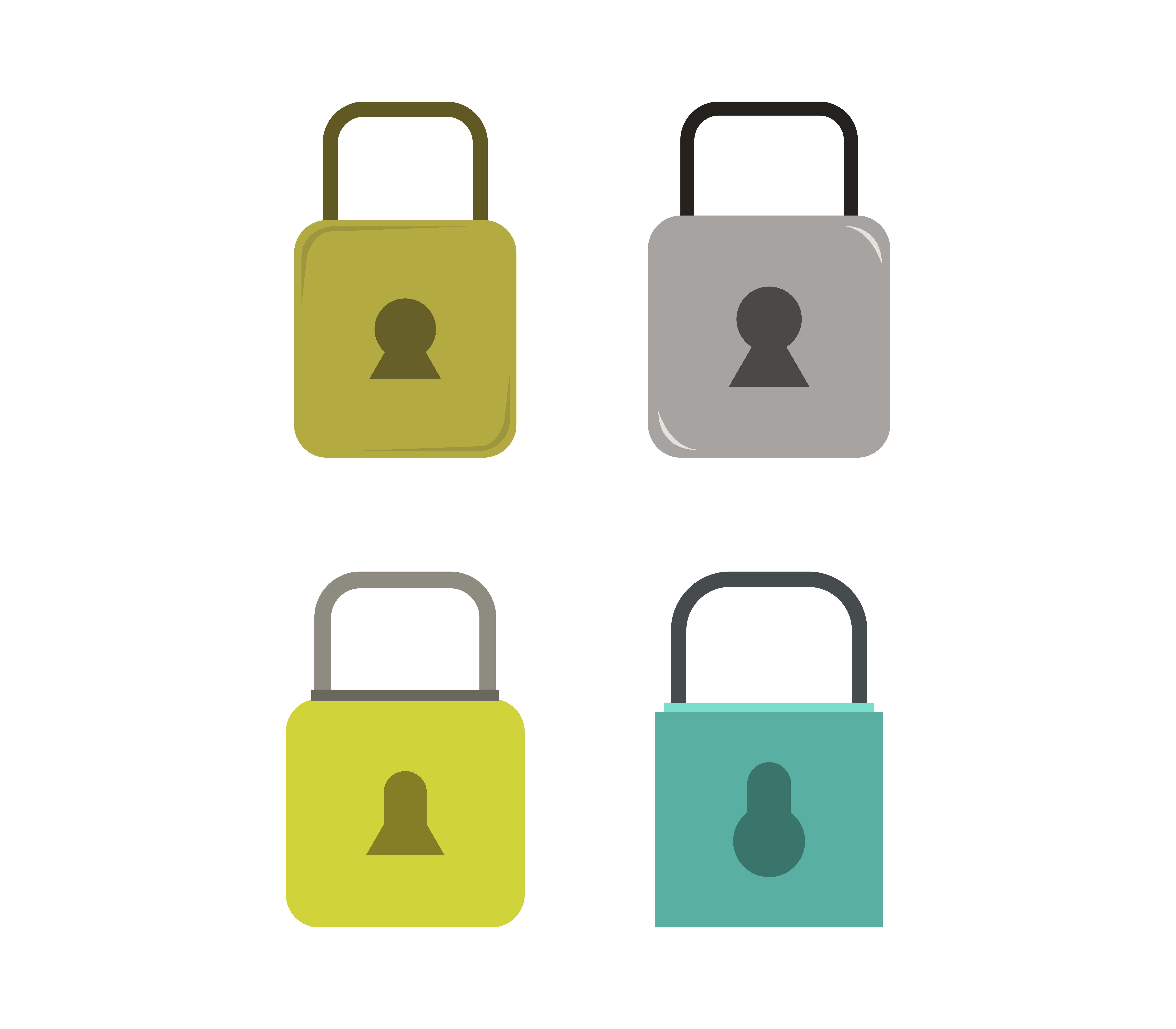 Padlocks icons set 681694 Vector Art at Vecteezy