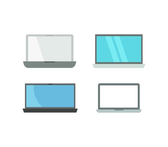 Laptop icons set vector