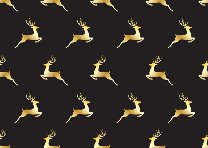 Seamless pattern of golden christmas deers vector