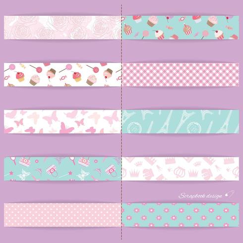 Festive textile ribbons set. vector