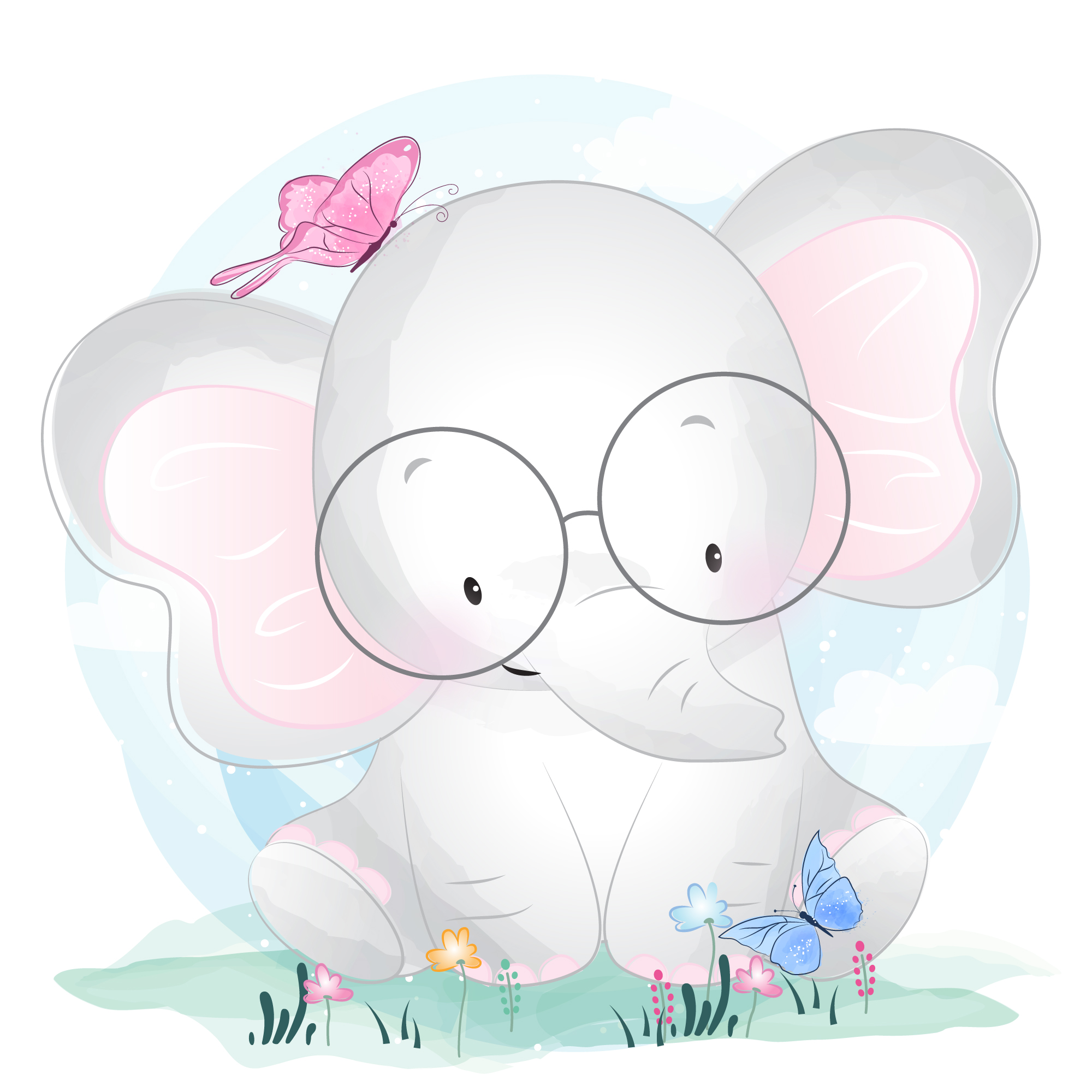 Free Elephant With Glasses Svg 10 SVG PNG EPS DXF File