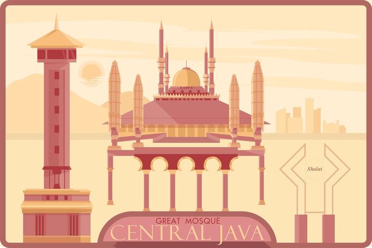 Gran mezquita de Java central vector