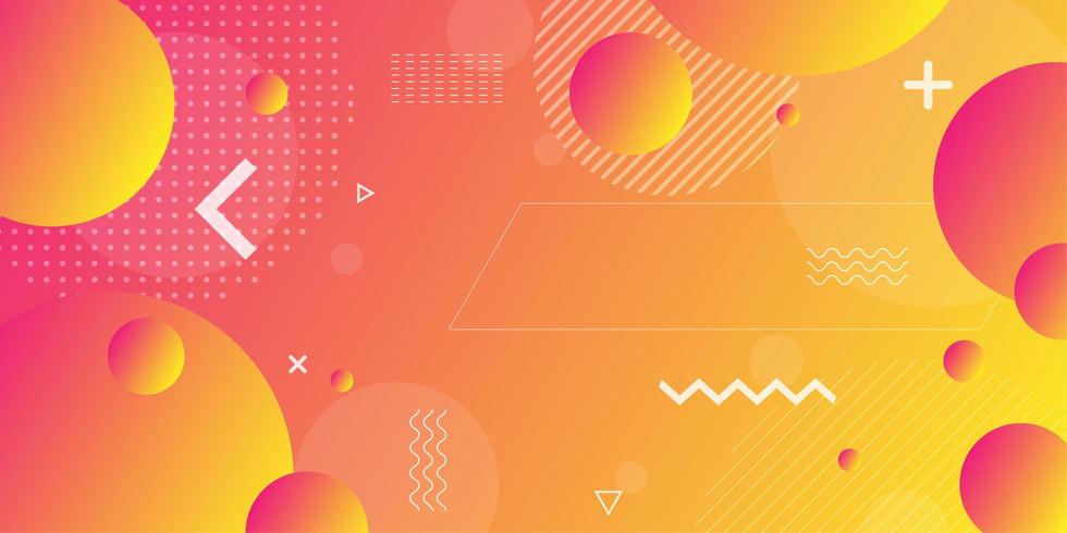 Orange pink and red retro shapes background  vector