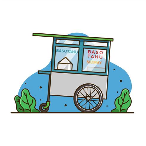 tofu meatball cart vector