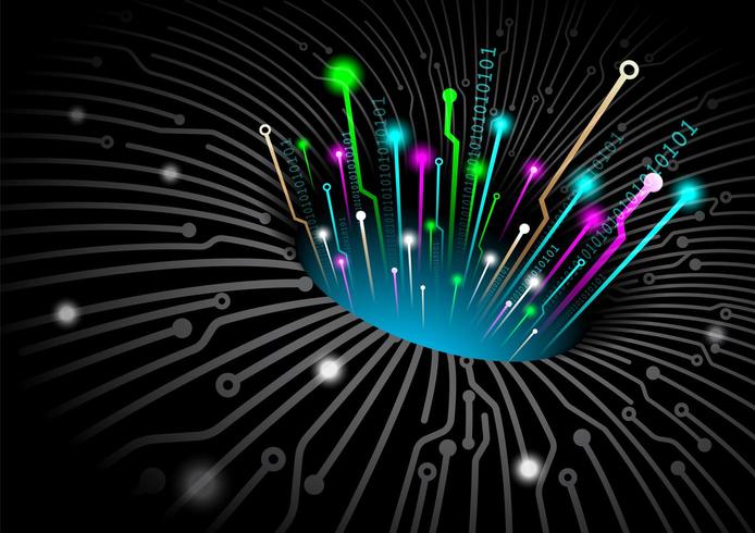 Black hole fiber optic tech concept  vector