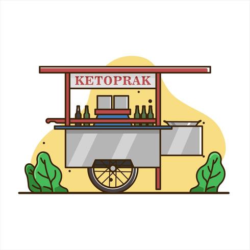 carrito de comida ketoprak vector