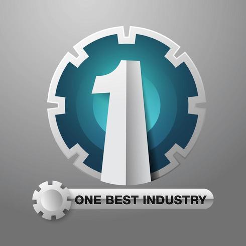 Industrial number one gear design vector