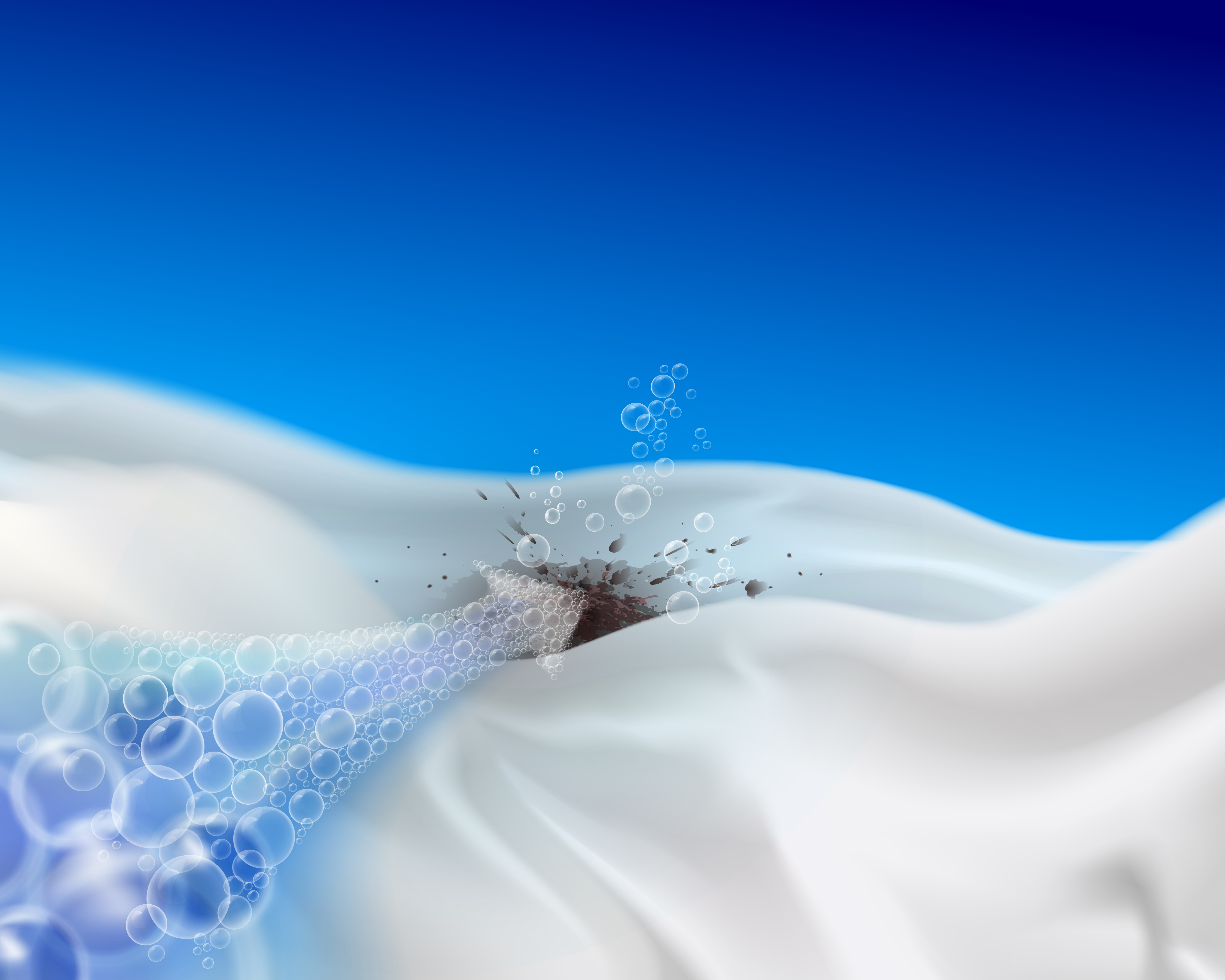 Close up cleaning bubbles attacking stain on fabric 681850 Vector Art