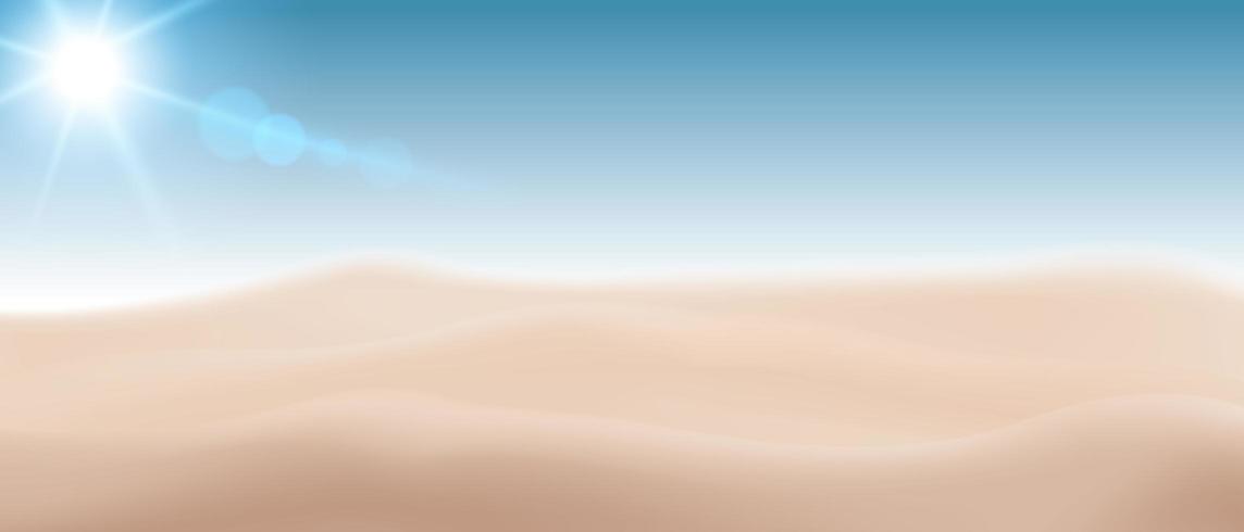 Blurred beach sand background with sun  vector