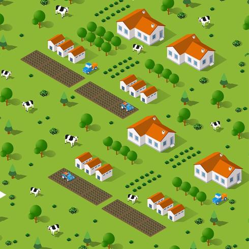 Rural isometric natural vector