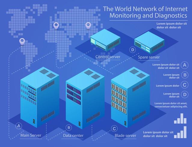 Servidor de tecnología de centro de datos vector