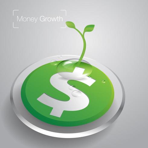 Sprouting trees on green dollar symbol  vector