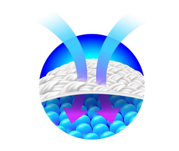 Arrow showing ventilation on fabric vector