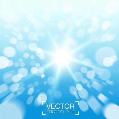 Desenfoque de puntos de luz efecto bokeh sobre fondo azul vector