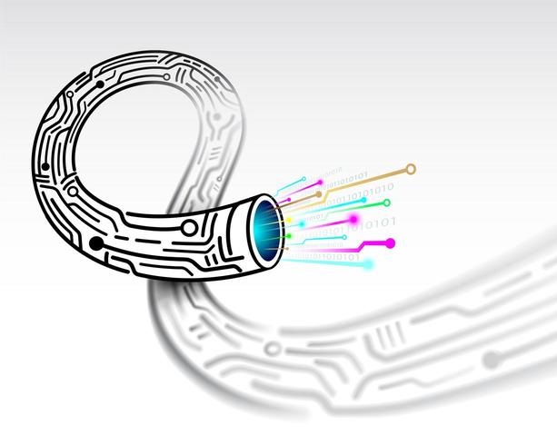 Abstract circuit pattern cable  vector