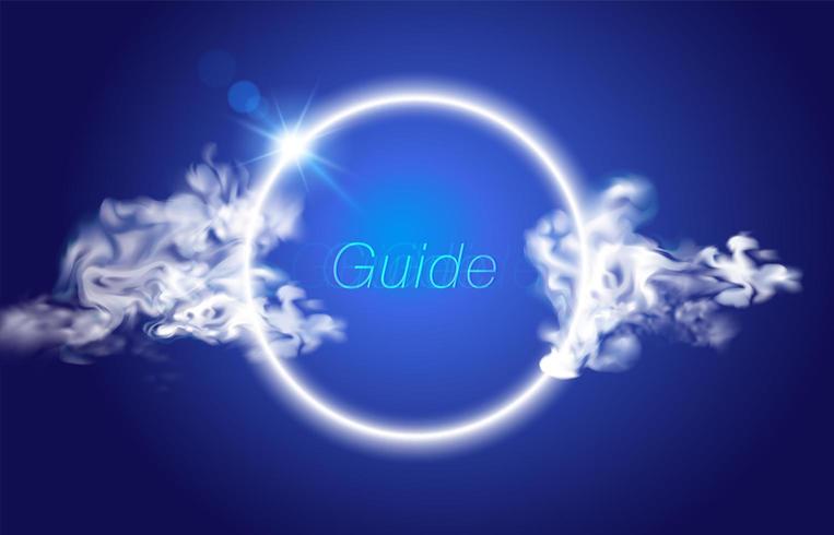 Smoke circle on blue background  vector