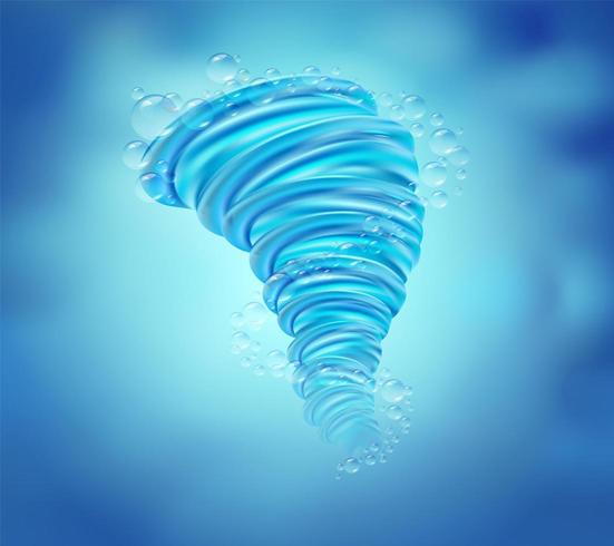 Rotating water tornado  vector