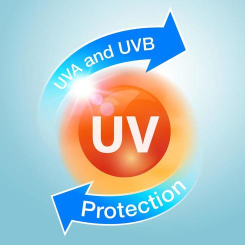 UVA and UV protection icon vector