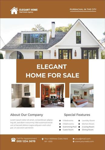 Real Estate Elegant Flyer Design Template vector