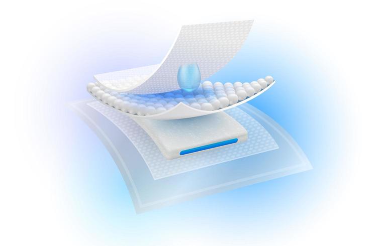 Absorbent layers with moisture droplet  vector