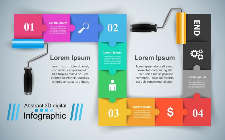 Icono de pintura de rodillo. Infografía de negocios vector