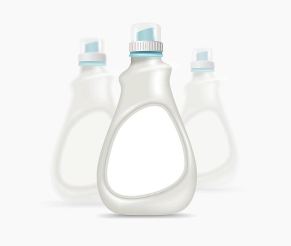 Set of pearl white plastic bottles mock up  vector