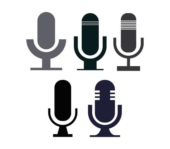 Microphone icon set on white background vector