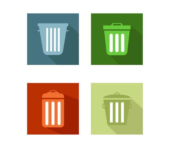 Papelera iconos conjunto sobre un fondo blanco. vector