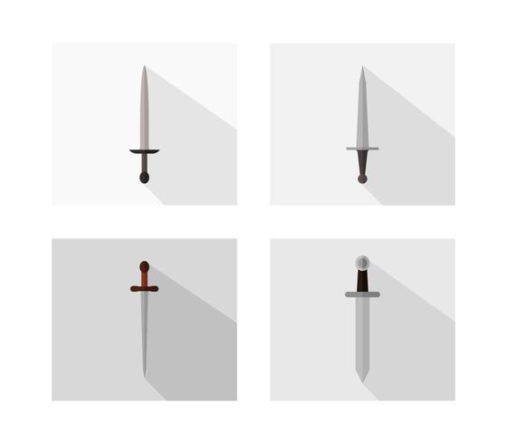 Icono de espada en fondo blanco vector