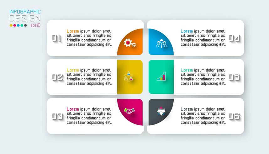 Infografía de horizonte en arte gráfico vectorial. vector