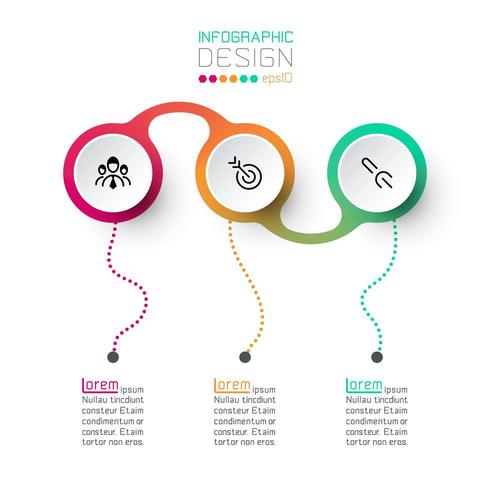 Circle label infographic vector art.