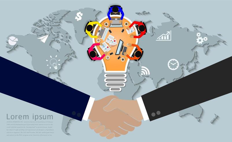 Business meeting concept of handshake vector