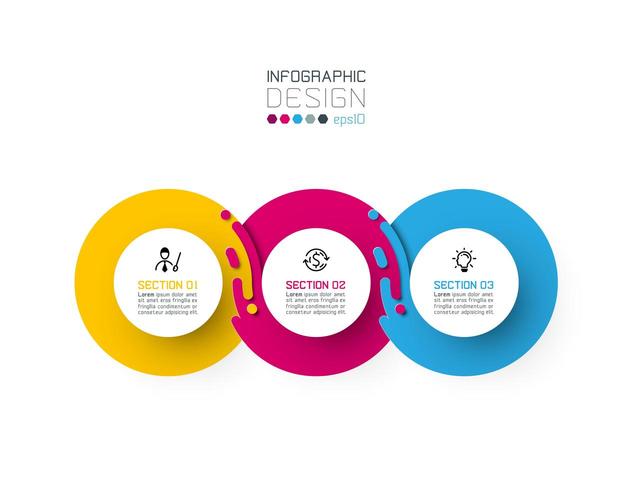 Three harmonious circle infographics. vector