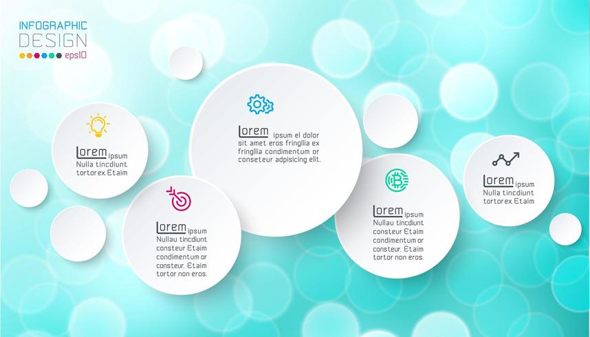 Circles infographics with bubbles soap on pink background. vector