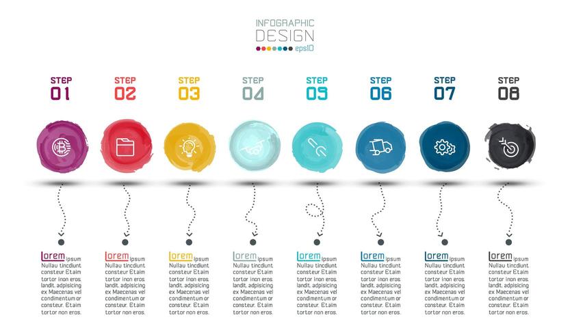 Infografía moderna etiqueta acuarela vector