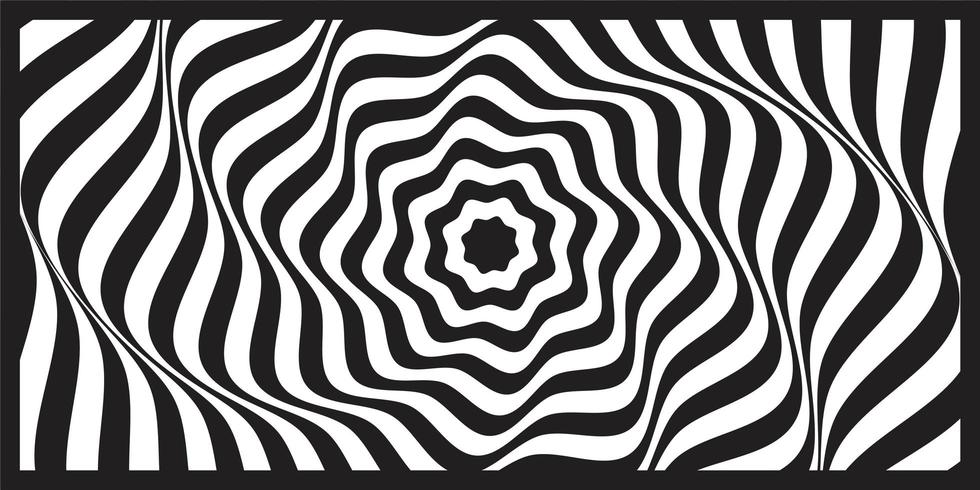 Fondo de arte óptico geométrico de onda blanco y negro vector