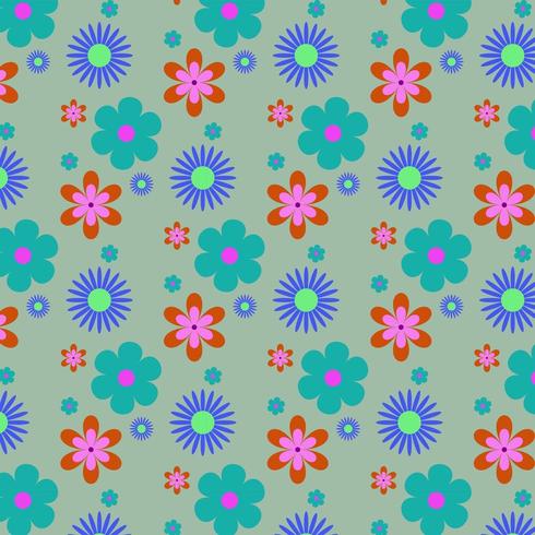 bright floral shape pattern vector