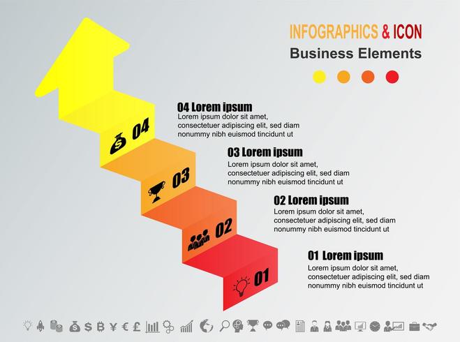 Infographic business timeline chart with 4 steps vector