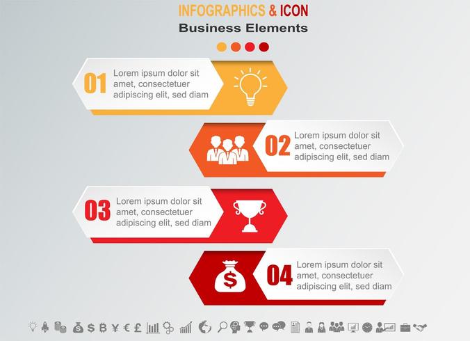 Infographic business timeline with 4 banners vector