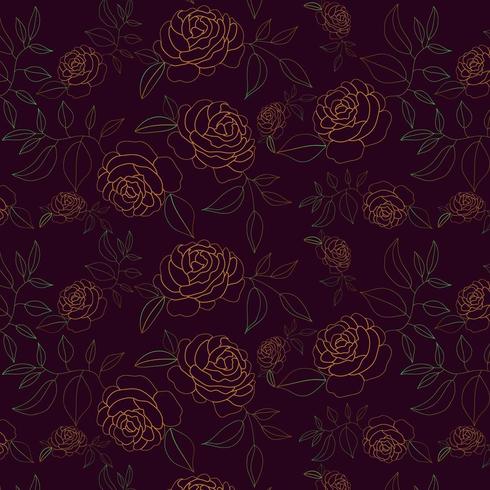 hand drawn floral outline pattern vector