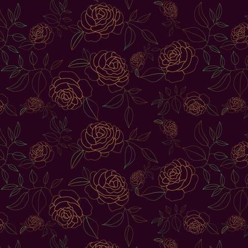 hand drawn floral outline pattern vector