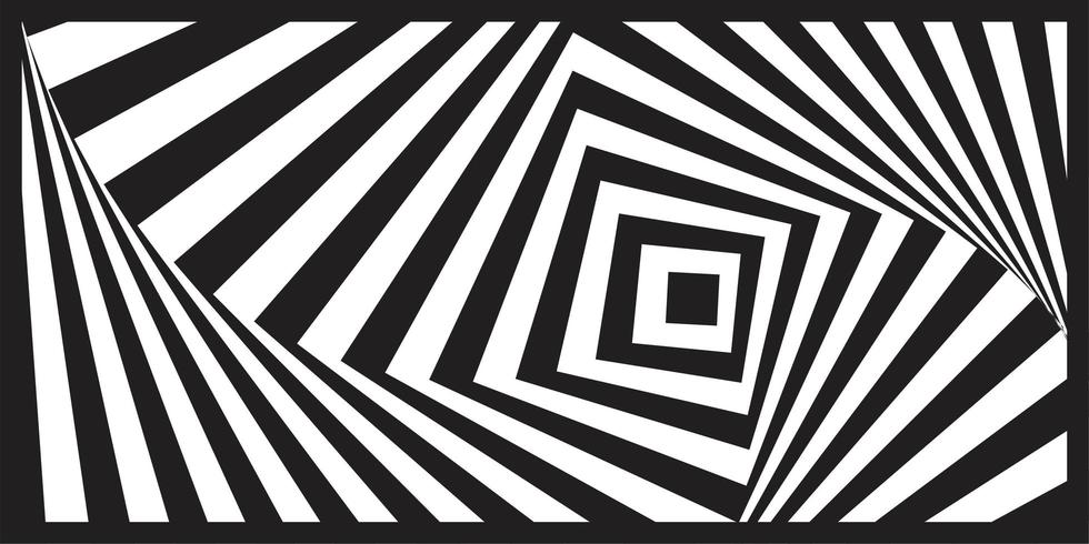 Black and white geometric optical art striped pattern vector