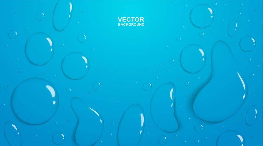 Raindrops on blue gradient vector