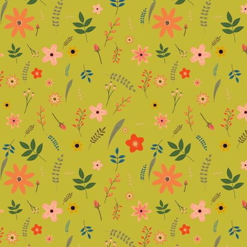 floral pattern with flowers and leaves vector